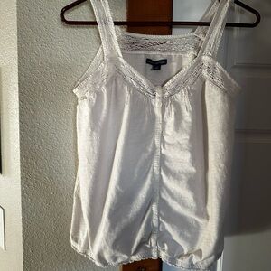 Y2K American Eagle Outfitters Cream Lace Blouse